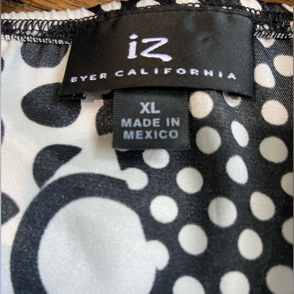 Vintage Y2K Iz Byer Polka Dot Geometric Tank Top - Black and White, XL - Picture 3 of 7